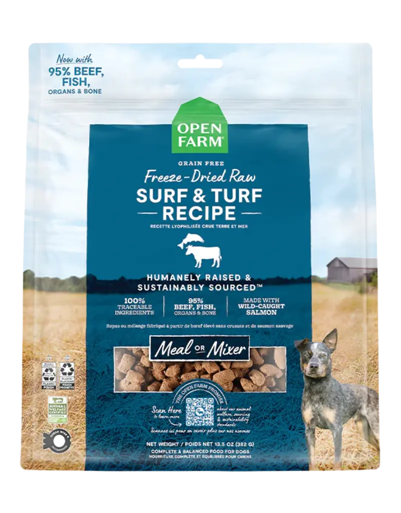 Open Farm Open Farm chien cru lyophilisé recette ''surf and turf'' 3.5oz.