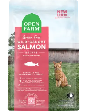 Open Farm Open Farm chat  recette saumon sauvage sans grains
