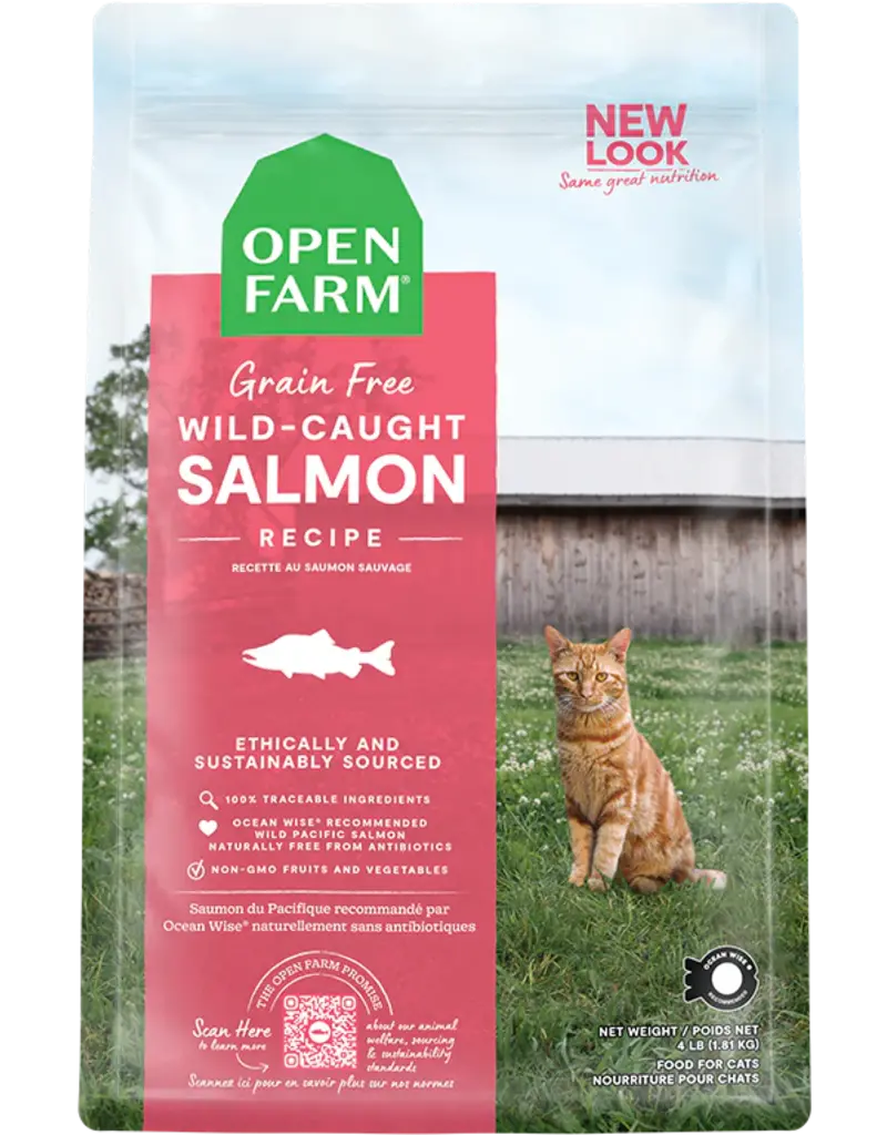 Open Farm Open Farm chat  recette saumon sauvage sans grains