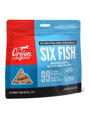 Orijen Orijen gâteries lyophilisées pour chat recette 6-fish 35g