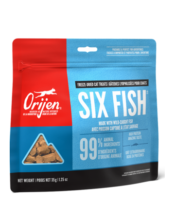 Orijen Orijen gâteries lyophilisées pour chat recette 6-fish 35g
