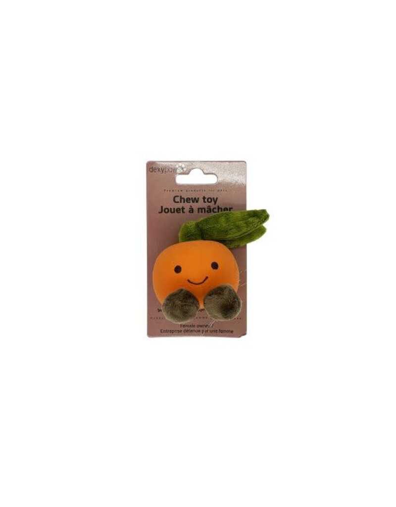 Dexypaws Dexypaws jouet en latex et peluche pour petit chien fruit l'orange