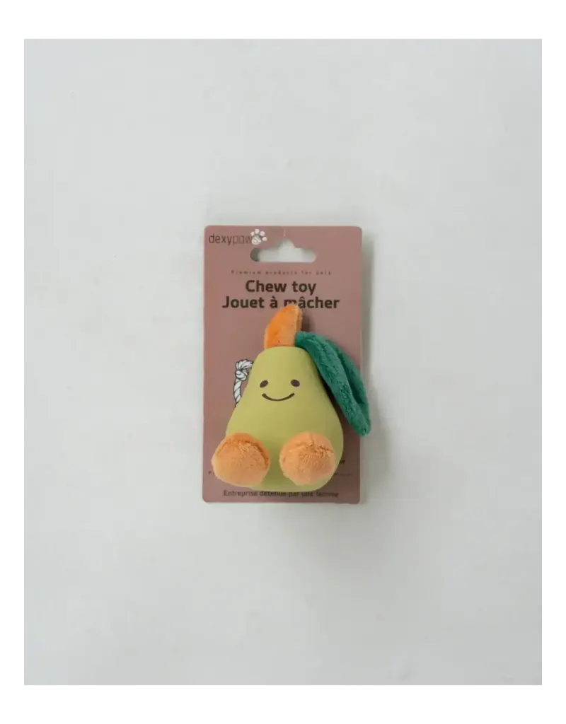 Dexypaws Dexypaws jouet en latex et peluche pour petit chien fruit la poire