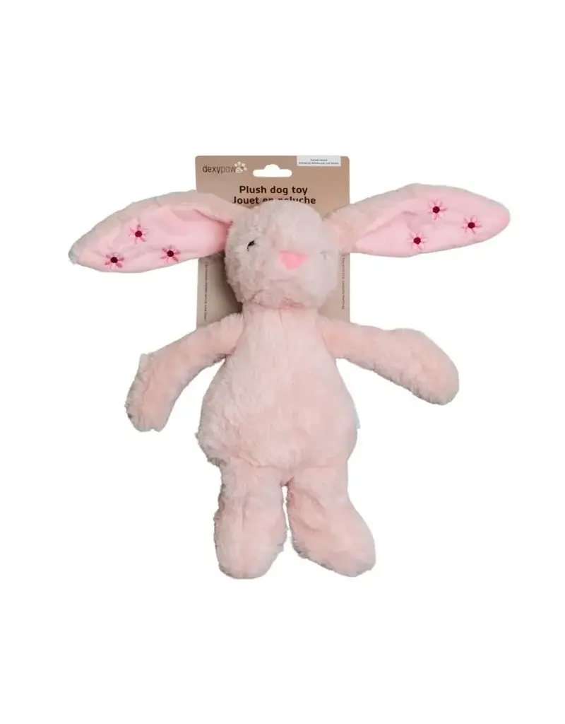 Dexypaws Dexypaws jouet en peluche pour chien lapin rose