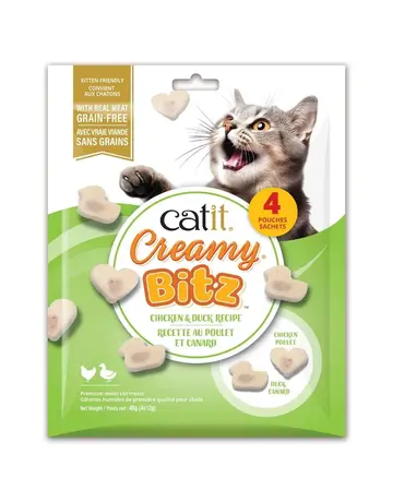 Catit Catit Creamy Bitz gâteries moelleuses poulet et canard paquet de 4