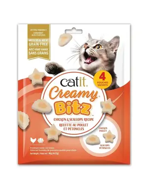 Catit Catit Creamy Bitz gâteries moelleuses poulet et pétoncles paquet de 4