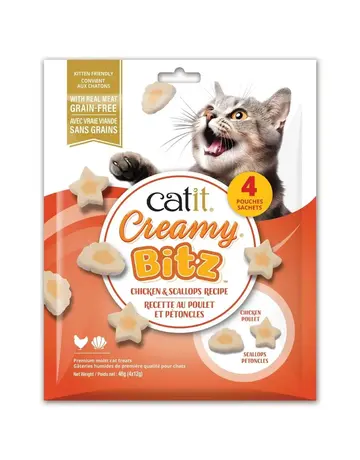 Catit Catit Creamy Bitz gâteries moelleuses poulet et pétoncles paquet de 4