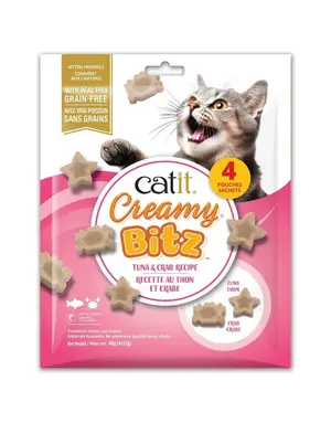 Catit Catit Creamy Bitz gâteries moelleuses thon et crabe paquet de 4