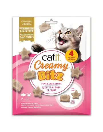 Catit Catit Creamy Bitz gâteries moelleuses thon et crabe paquet de 4