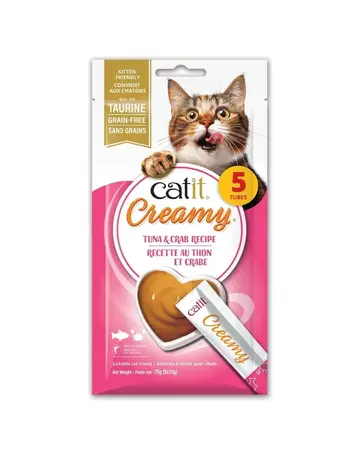 Catit Catit Creamy régal crémeux thon et crabe 5x15g (12)