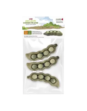 Living World Living World Jouet à mâcher comestible en cosses de pois pour petits animaux – paquet de 3