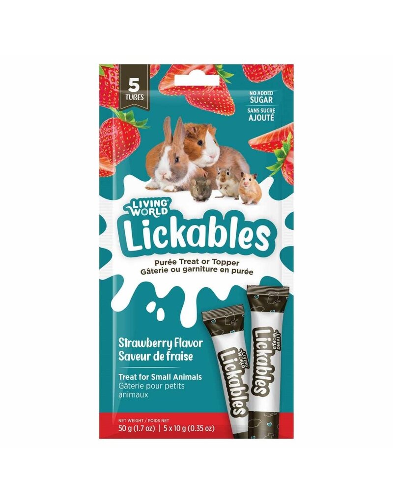 Living World Living World gâterie en purée saveur de fraise (5 tubes)