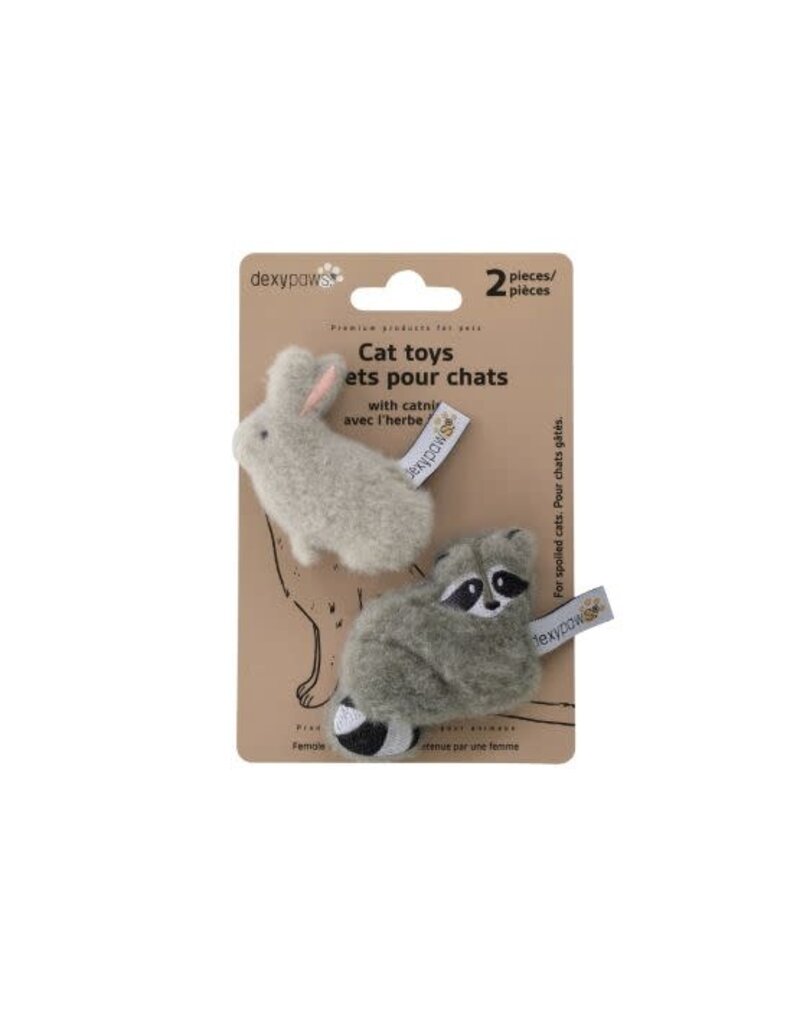 Dexypaws Dexypaws jouets pour chat avec herbe à chat- duo copains de jardin
