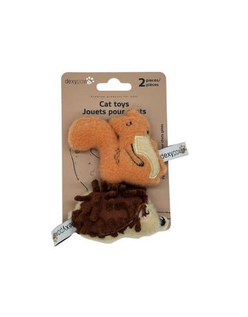Dexypaws Dexypaws jouets pour chat avec herbe à chat- duo copains de la forêt