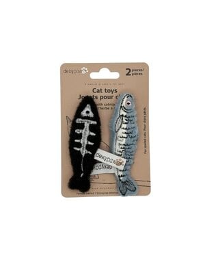 Dexypaws Dexypaws jouets pour chat avec herbe à chat- duo poissons