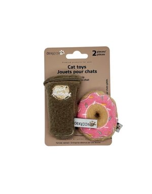 Dexypaws Dexypaws jouets pour chat avec herbe à chat- duo petit déjeuner
