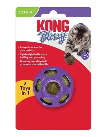Kong Kong Blissy balle à trous avec balle d'herbe à chat à l'intérieur