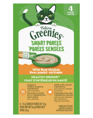 Greenies Greenies purée pour chat d'intérieur en santé au poulet (4)