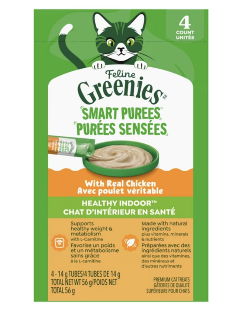 Greenies Greenies purée pour chat d'intérieur en santé au poulet (4)