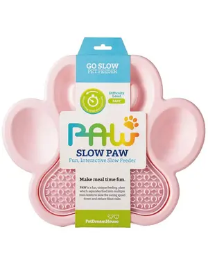 Paws Bol anti-glouton et tapis de léchage rose pâle