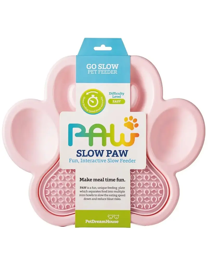 Paws Bol anti-glouton et tapis de léchage rose pâle