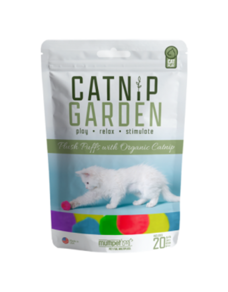 Pompom en peluche avec herbe à chat biologique (20 pompom).