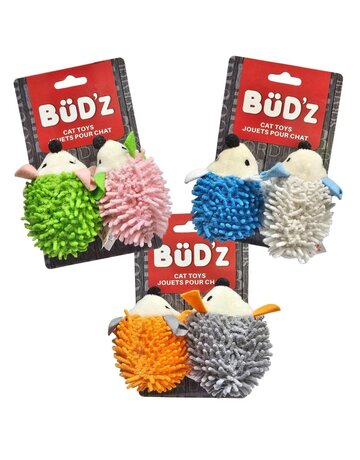 Bud'z Bud'z jouet duo hérisson bleu et beige avec herbe à chat