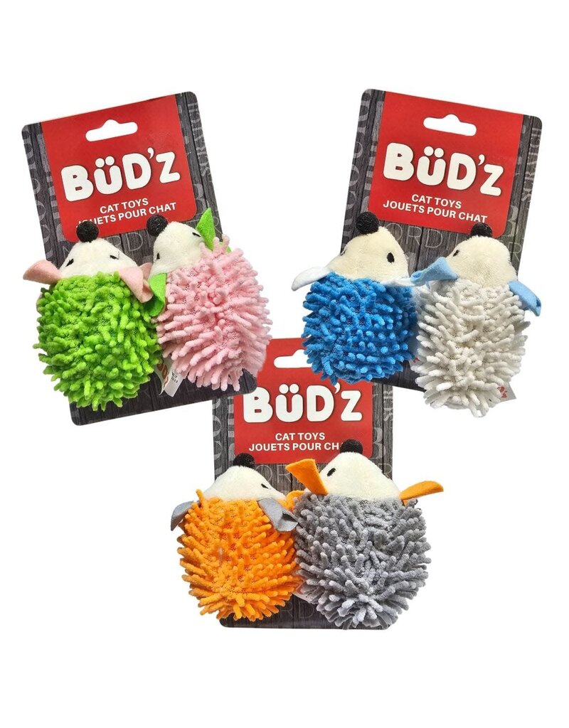 Bud'z Bud'z jouet duo hérisson rose et vert avec herbe à chat