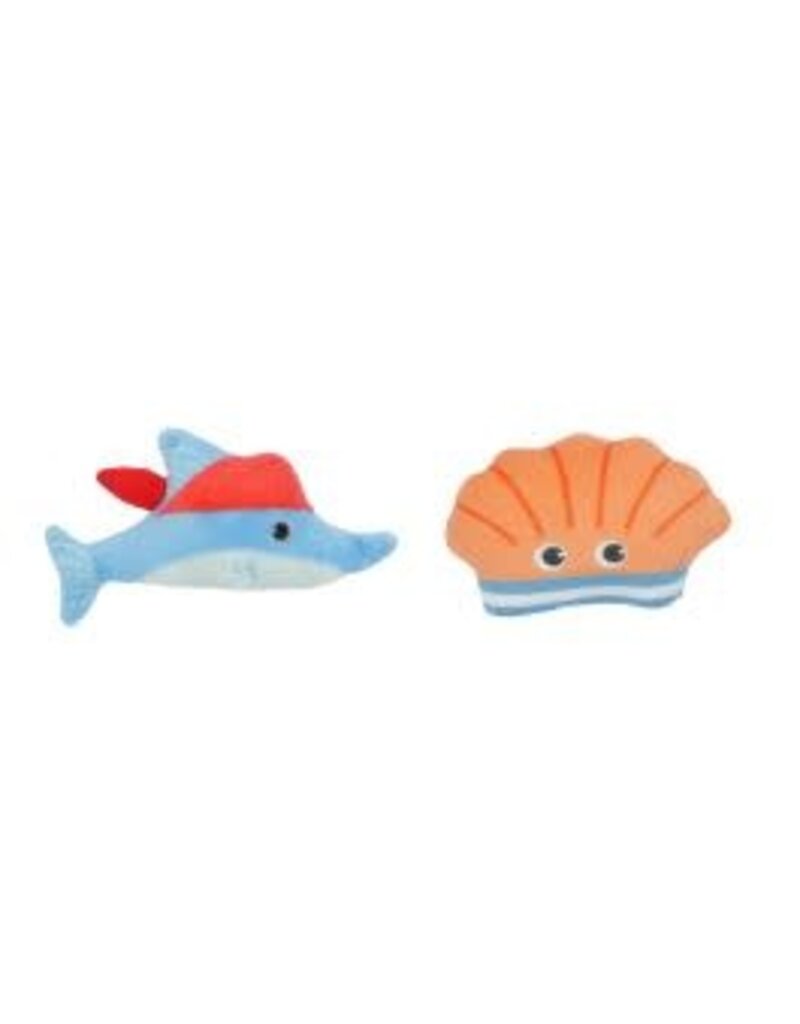 Bud'z Bud'z jouet pour chat duo poisson pirate et coquillage avec herbe à chat