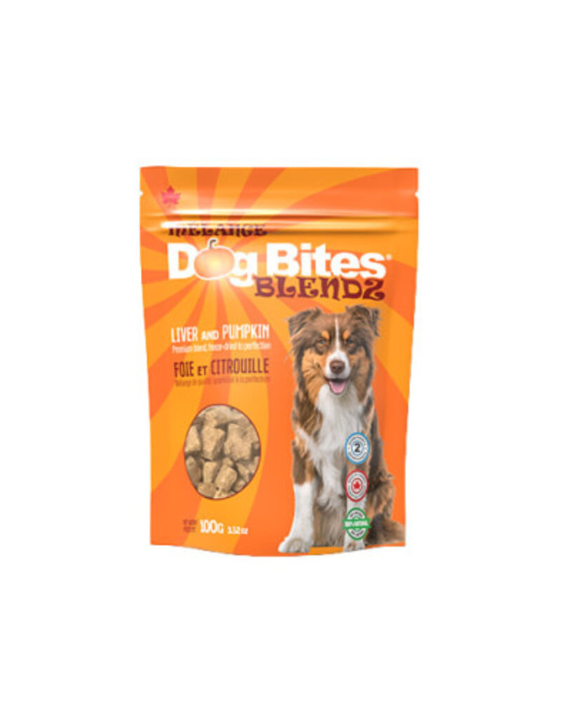 Dog Bites Dog bites gâteries séchées à froid foie et citrouille 100g
