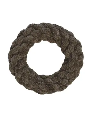 Foufit Foufit Anneau en corde nouée en velours brun