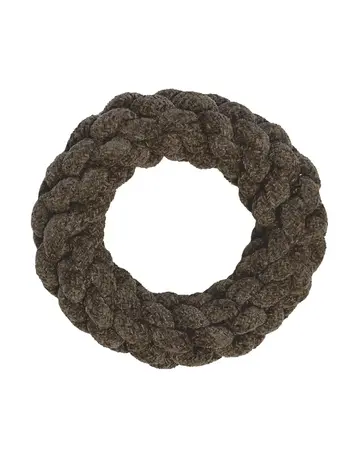 Foufit Foufit Anneau en corde nouée en velours brun