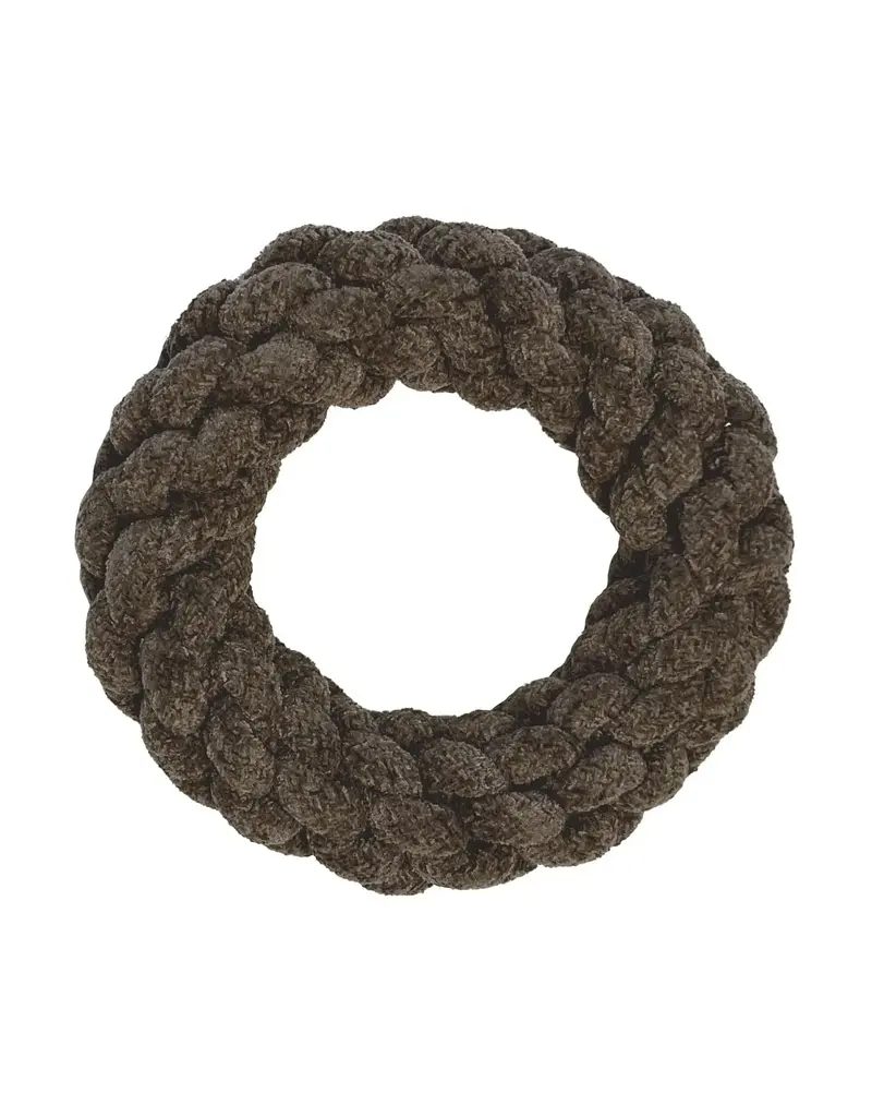 Foufit Foufit Anneau en corde nouée en velours brun