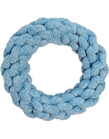 Foufit Foufit Anneau en corde nouée en velours bleu