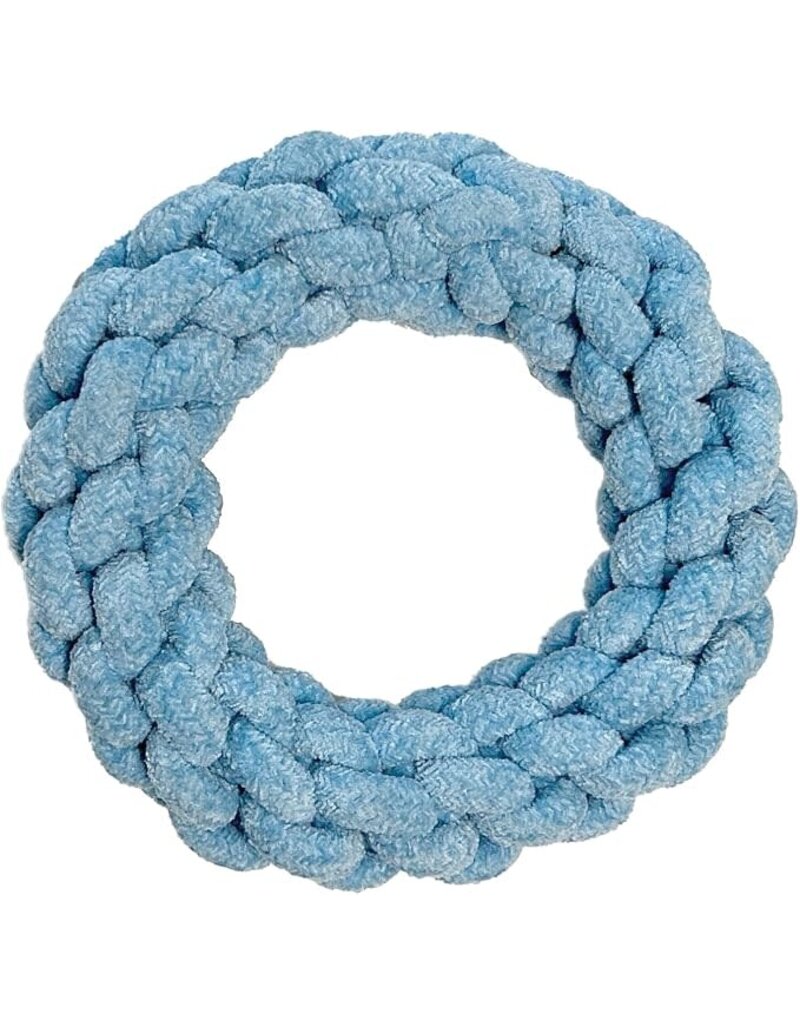 Foufit Foufit Anneau en corde nouée en velours bleu