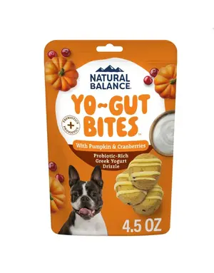 Bouchées Yo-Gut, riche en probiotiques citrouille et canneberge 4.5 oz