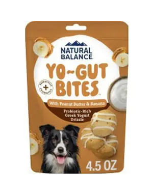 Bouchées Yo-Gut, riche en probiotiques beurre de peanut et banane 4.5 oz