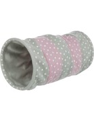 Trixie Trixie Tunnel pour chat 25x50 cm en fibre polaire gris et rose