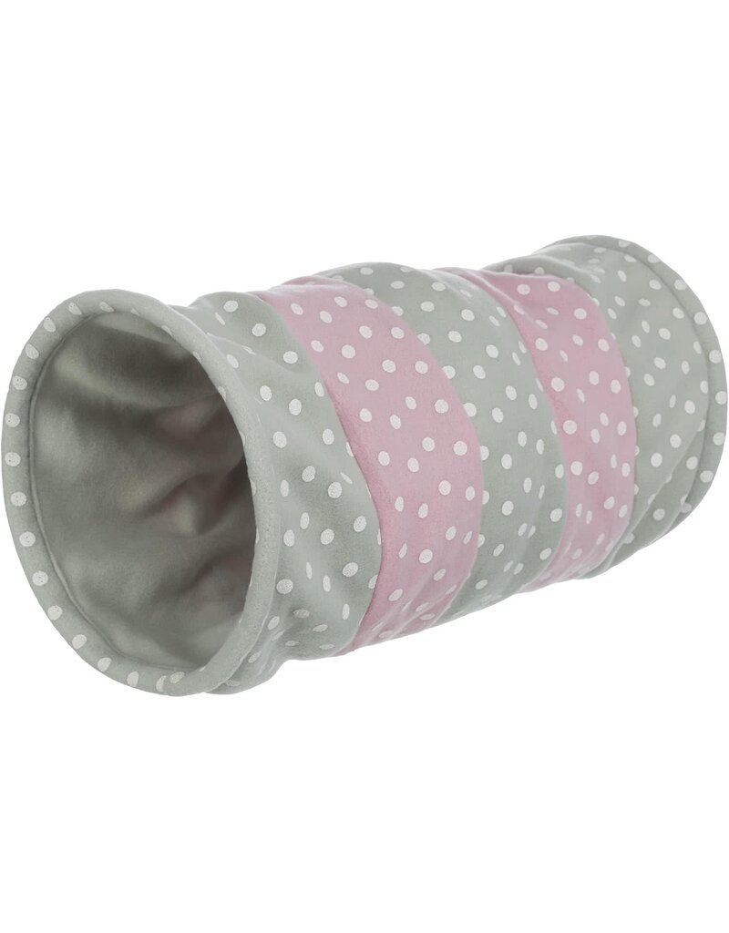 Trixie Trixie Tunnel pour chat 25x50 cm en fibre polaire gris et rose