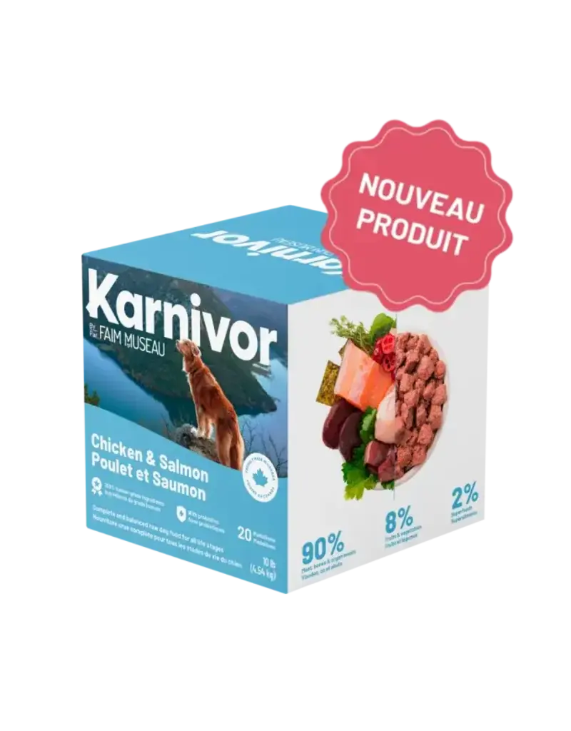 Karnivor Karnivor nourriture crue pour chien - poulet & saumon 10 lb