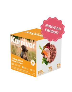 Karnivor Karnivor nourriture crue pour chien - dinde et porc 10 lb