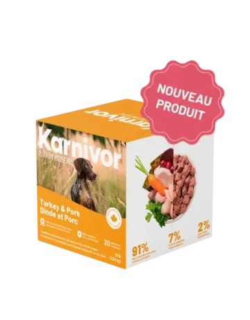 Karnivor Karnivor nourriture crue pour chien - dinde et porc 10 lb