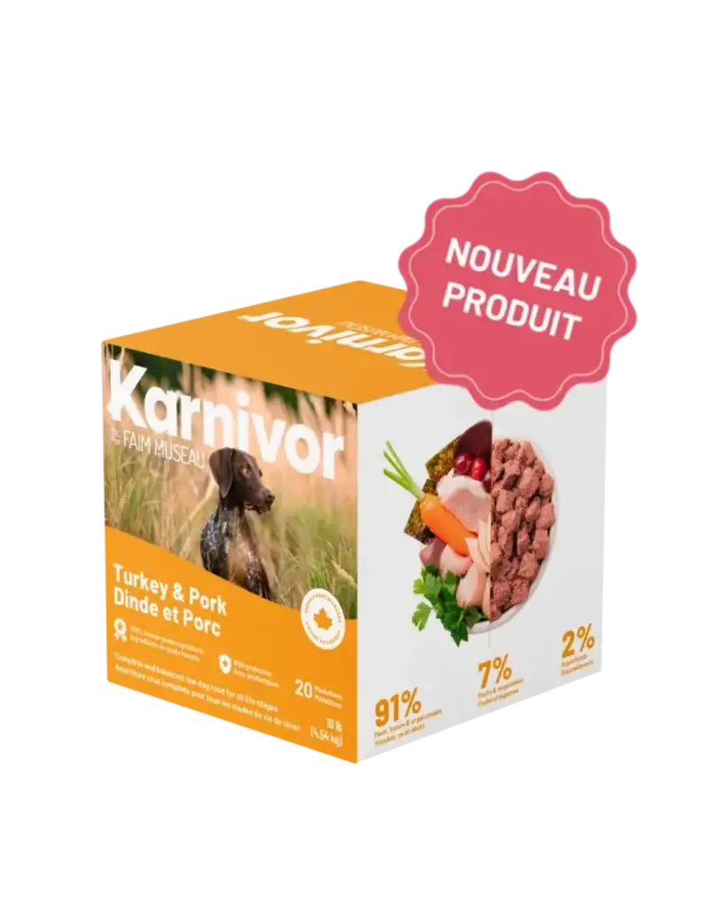 Karnivor Karnivor nourriture crue pour chien - dinde et porc 10 lb