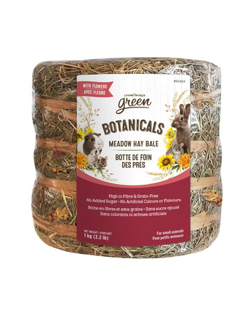 Living World Living world Green Botte de foin avec fleurs 1kg.