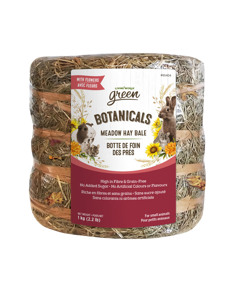 Living World Living world Green Botte de foin avec fleurs 1kg.
