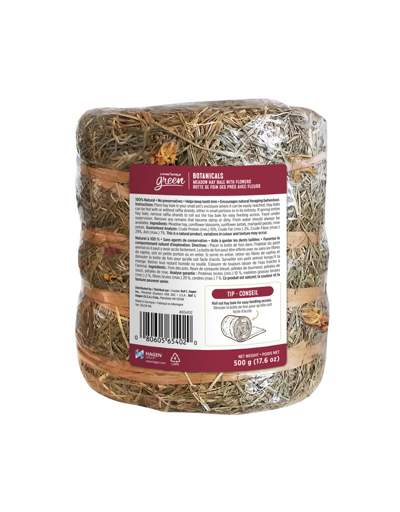Living World Living world Green Botte de foin avec fleurs 500g.