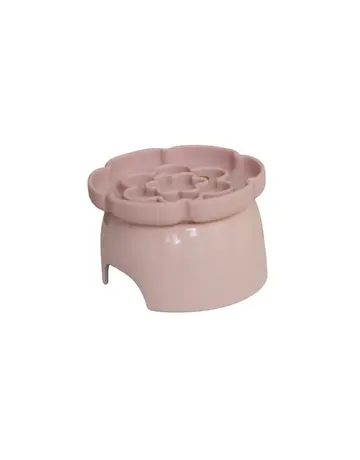 Dexypaws Dexypaws bol surélevé en céramique pour chat avec ralentisseur, forme de fleur rose 7.75 oz