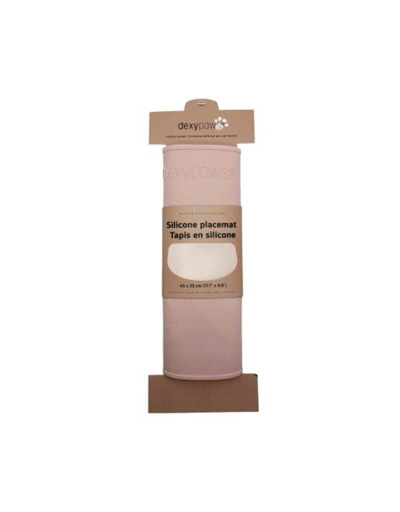 Dexypaws Dexypaws tapis en silicone pour bols - rose poudré