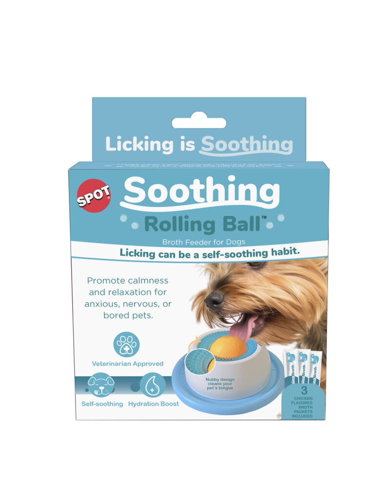 Spot Spot balle roulante interactive pour chien (3 sachets de bouillon à saveur de poulet inclus)