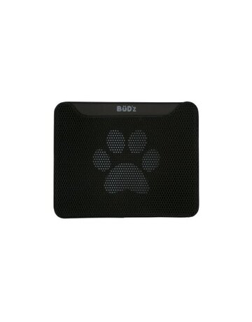 Bud'z Bud'z tapis à litière double couche, motif de pattes noir, moyen 65x45cm